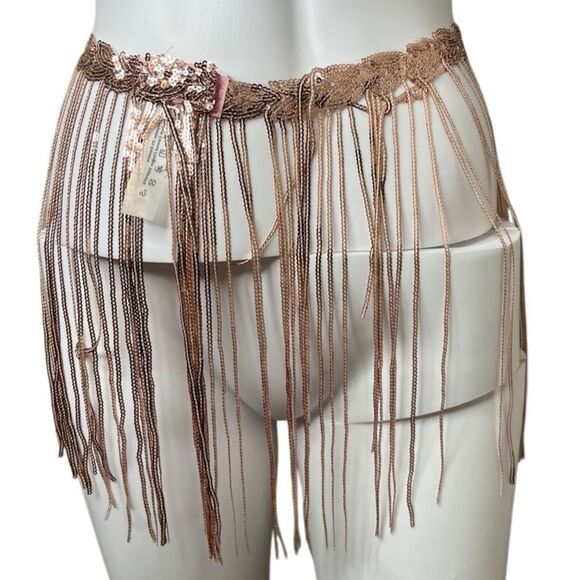 Sequin Sparkly Accent Velcro waist belt Rose Gold Size Small - Picture 3 of 3